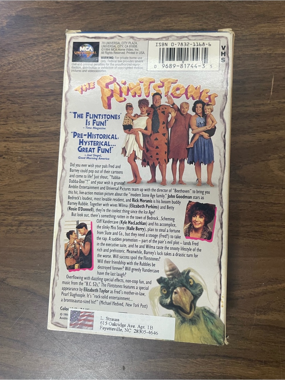 Vintage The Flintstones VHS Tape 1994 Live Action Movie MCA Universal - Picture 2 of 5